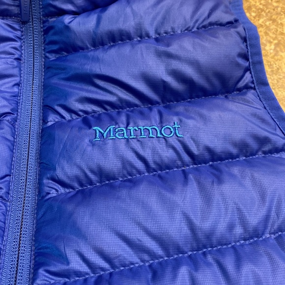 Marmot 700 Fill Duck Down Insulation Blue Puffy Puffer Vest XS - Picture 8 of 17